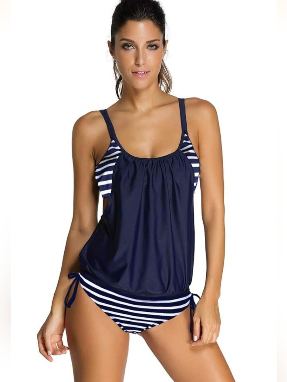 Women's Two Piece Tankini Swimsuit Cutout Tank Top Bikini